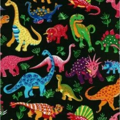 100% Cotton Fabric Nutex Dinosaur Dance Patchwork T-Rex Dino