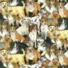 100% Cotton Fabric Nutex Doggie Delight Bunched Dog Breeds Animal -OHSEWCRAFTY 100 cotton fabric nutex doggie delight bunched dog breeds animal
