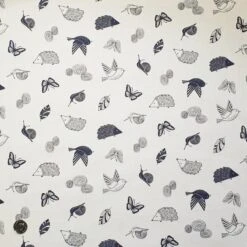 100% Cotton Fabric Nutex Enchanted Garden Creatures Hedgehog Butterfly Bird