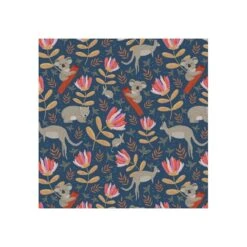 100% Cotton Fabric Nutex Flora & Fauna Marsupials Kangaroo Koala Aussie Animals