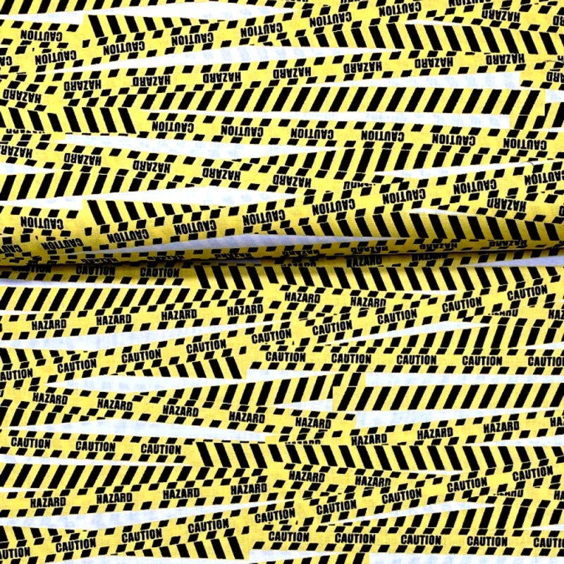 100% Cotton Fabric Nutex Heavy Machines Caution Tape Hazard Warning Construction 4 100% Cotton Fabric Nutex Heavy Machines Caution Tape Hazard Warning Construction - Image 2