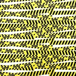 100% Cotton Fabric Nutex Heavy Machines Caution Tape Hazard Warning Construction