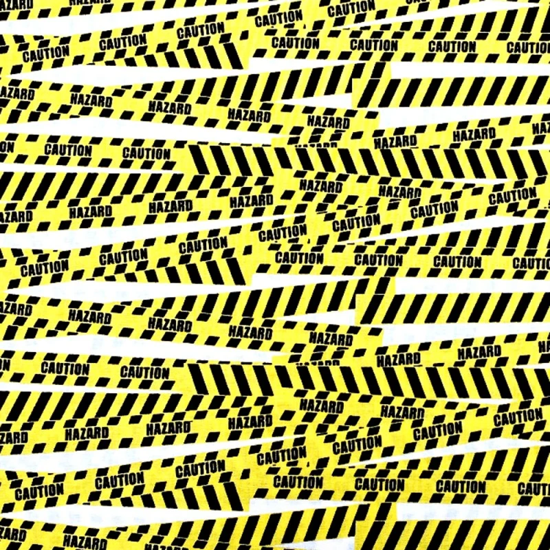 100% Cotton Fabric Nutex Heavy Machines Caution Tape Hazard Warning Construction 3 100% Cotton Fabric Nutex Heavy Machines Caution Tape Hazard Warning Construction