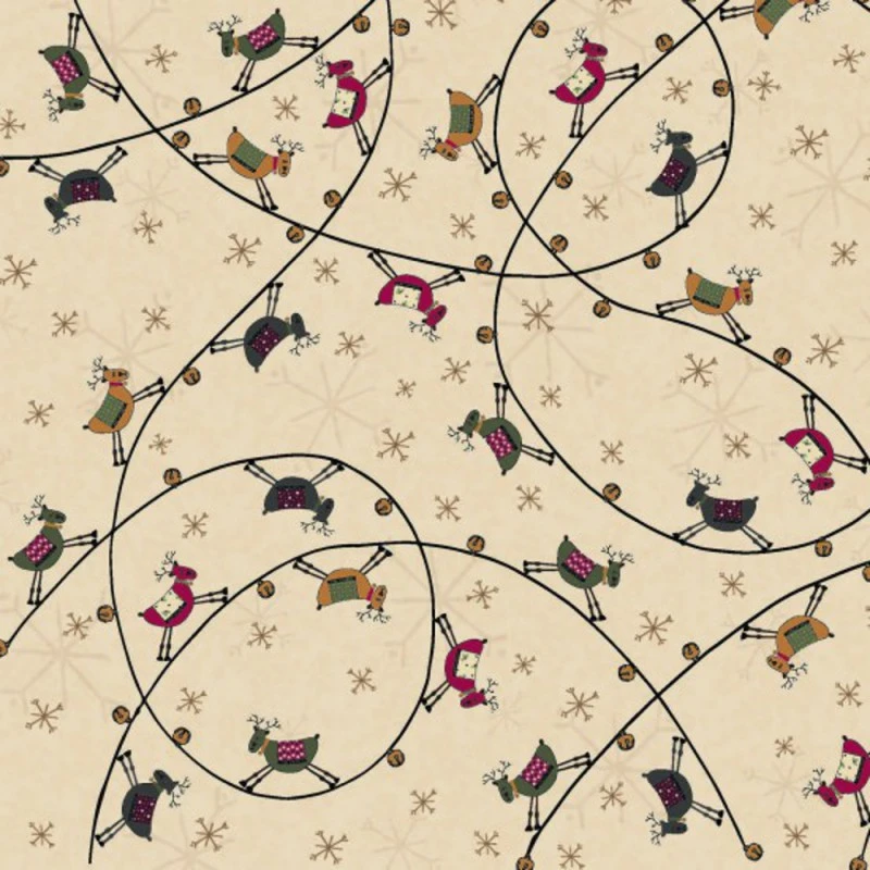 100% Cotton Fabric Nutex Lynette Anderson Reindeer Trail Christmas Xmas Festive 3 100% Cotton Fabric Nutex Lynette Anderson Reindeer Trail Christmas Xmas Festive