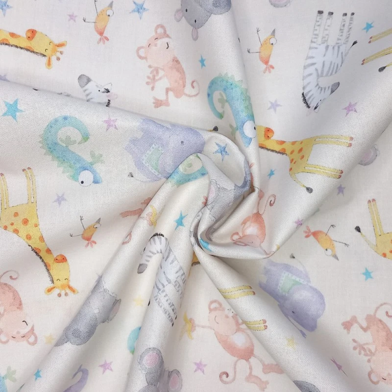 100% Cotton Fabric Nutex Nursery Balloons Scatter Animals Elephants 112cm Wide 5 100% Cotton Fabric Nutex Nursery Balloons Scatter Animals Elephants 112cm Wide - Image 3