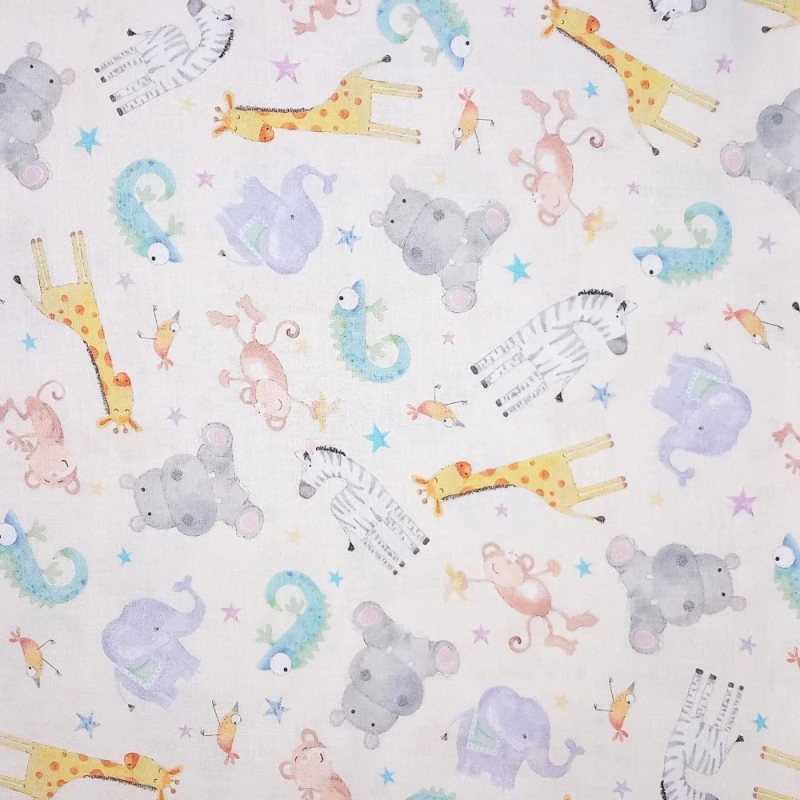 100% Cotton Fabric Nutex Nursery Balloons Scatter Animals Elephants 112cm Wide 3 100% Cotton Fabric Nutex Nursery Balloons Scatter Animals Elephants 112cm Wide
