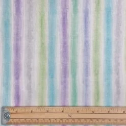 100% Cotton Fabric Nutex Nursery Balloons Stripe Multi Colour Rainbow 112cm Wide