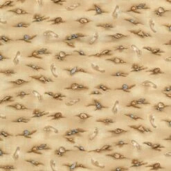 100% Cotton Fabric Nutex Sea Shells Sand Beach Holiday Landscape