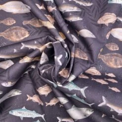 100% Cotton Fabric Nutex Underwater World Into The Deep Fish Fishes 112cm Wide -OHSEWCRAFTY 100 cotton fabric nutex underwater world into the deep fish fishes 112cm wide 2