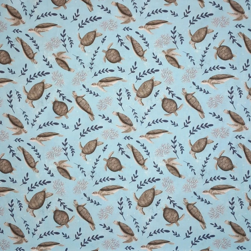 100% Cotton Fabric Nutex Underwater World Turtle Cove Swimming Sea 112cm Wide 4 100% Cotton Fabric Nutex Underwater World Turtle Cove Swimming Sea 112cm Wide - Image 2