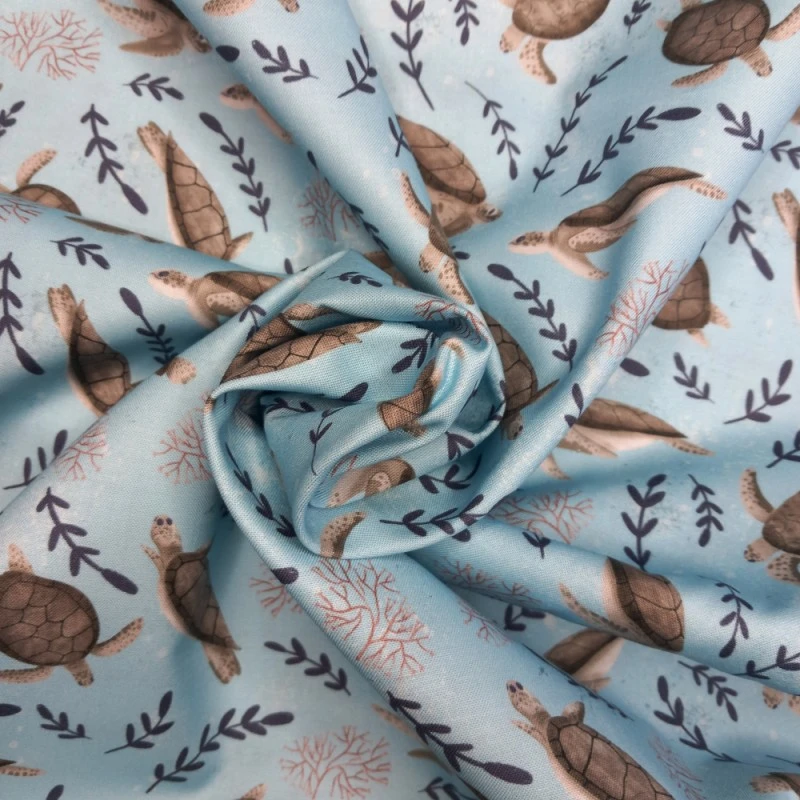 100% Cotton Fabric Nutex Underwater World Turtle Cove Swimming Sea 112cm Wide 5 100% Cotton Fabric Nutex Underwater World Turtle Cove Swimming Sea 112cm Wide - Image 3