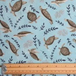 100% Cotton Fabric Nutex Underwater World Turtle Cove Swimming Sea 112cm Wide