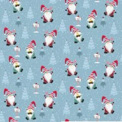 100% Cotton Fabric Nutex Winter Gonks Christmas North Pole Festive 112cm Wide