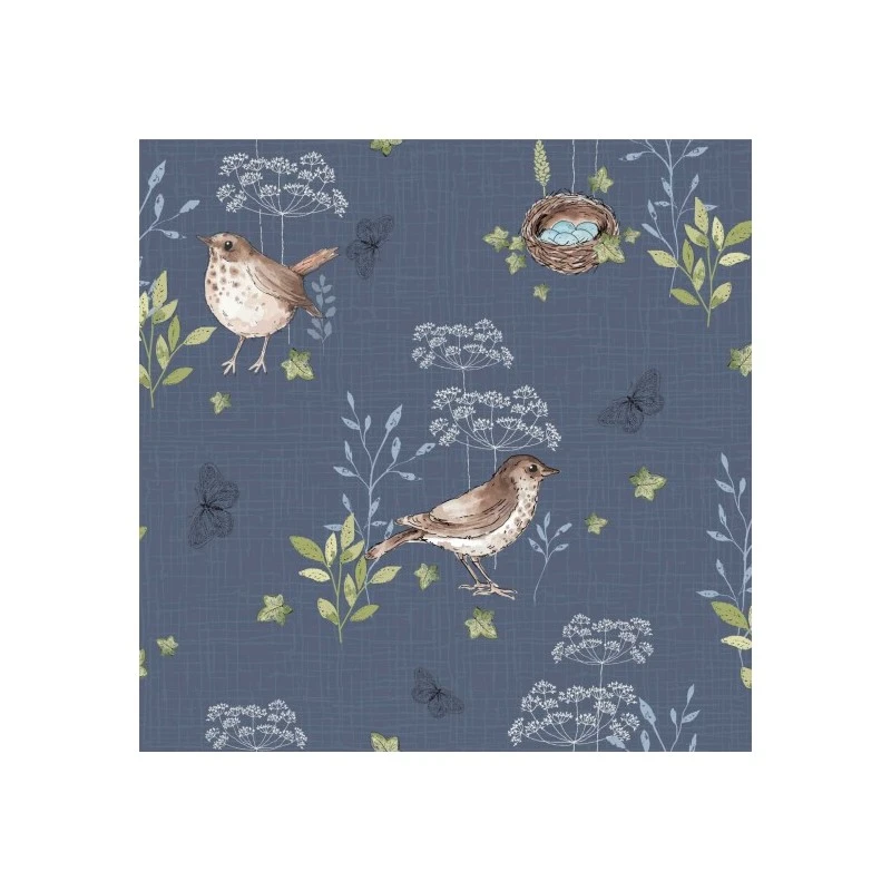 100% Cotton Fabric Nutex Woodland Thrush Birds Bird Wild Flowers Nest Butterfly 3 100% Cotton Fabric Nutex Woodland Thrush Birds Bird Wild Flowers Nest Butterfly