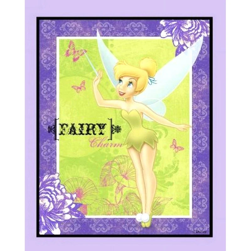 100% Cotton Fabric Springs Creative Disney Tinkerbell Fairy Peter Pan Panel 3 100% Cotton Fabric Springs Creative Disney Tinkerbell Fairy Peter Pan Panel