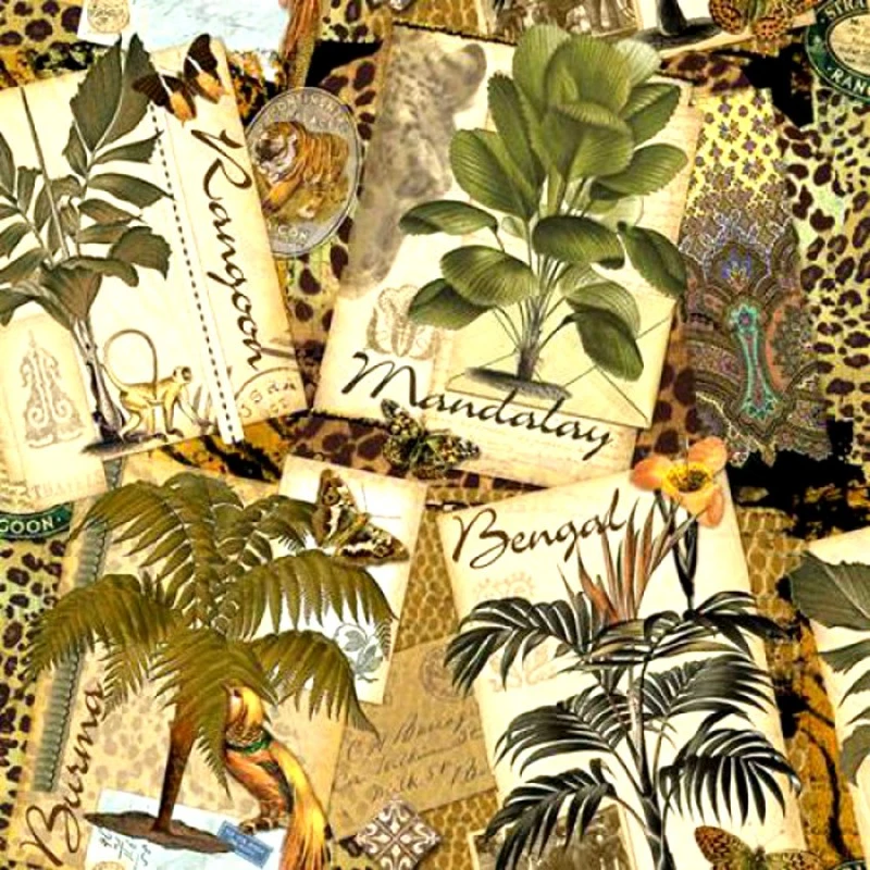 100% Cotton Fabric Springs Creative Exotic Travels Bengal Mandalay Burma Plants 3 100% Cotton Fabric Springs Creative Exotic Travels Bengal Mandalay Burma Plants