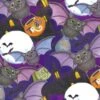 100% Cotton Fabric Springs Creative Halloween Happy Haunting Bats Trick Or Treat