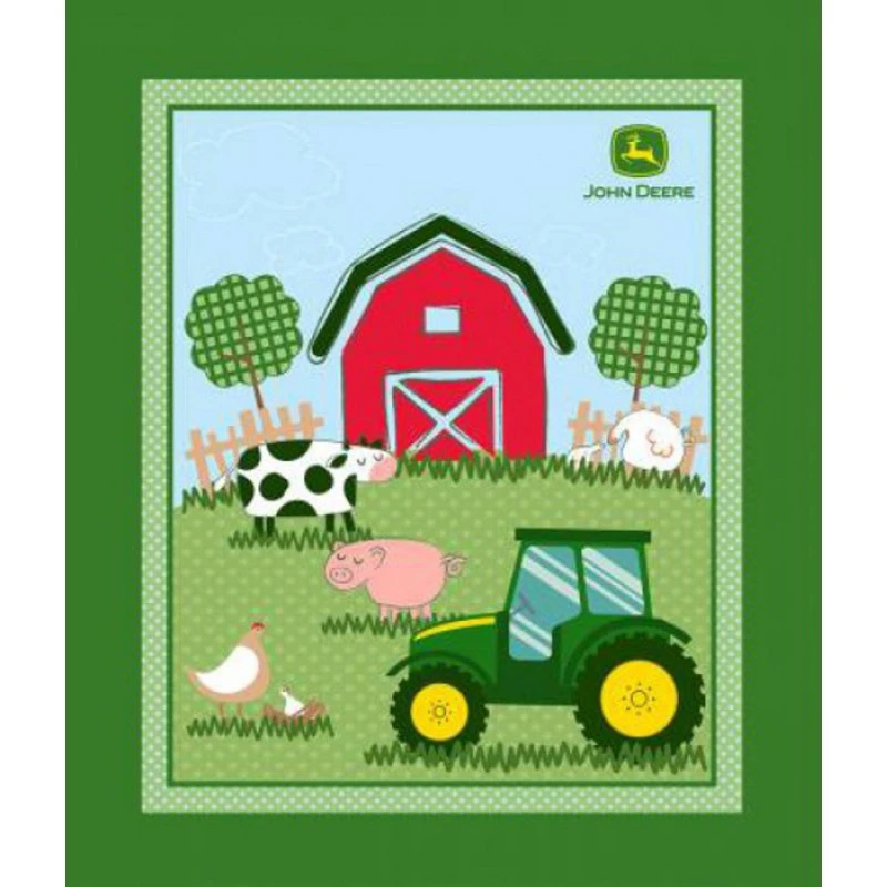 100% Cotton Fabric Springs Creative John Deere Farm Animals Barn Cow Panel 3 100% Cotton Fabric Springs Creative John Deere Farm Animals Barn Cow Panel