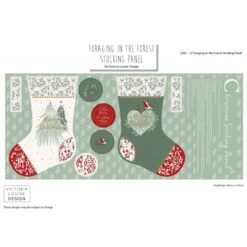 100% Cotton Fabric Stocking Christmas Foraging In The Forest Panel