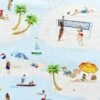 100% Cotton Fabric Timeless Treasures Beach Activities Holiday Summer Sea Ocean -OHSEWCRAFTY 100 cotton fabric timeless treasures beach activities holiday summer sea ocean