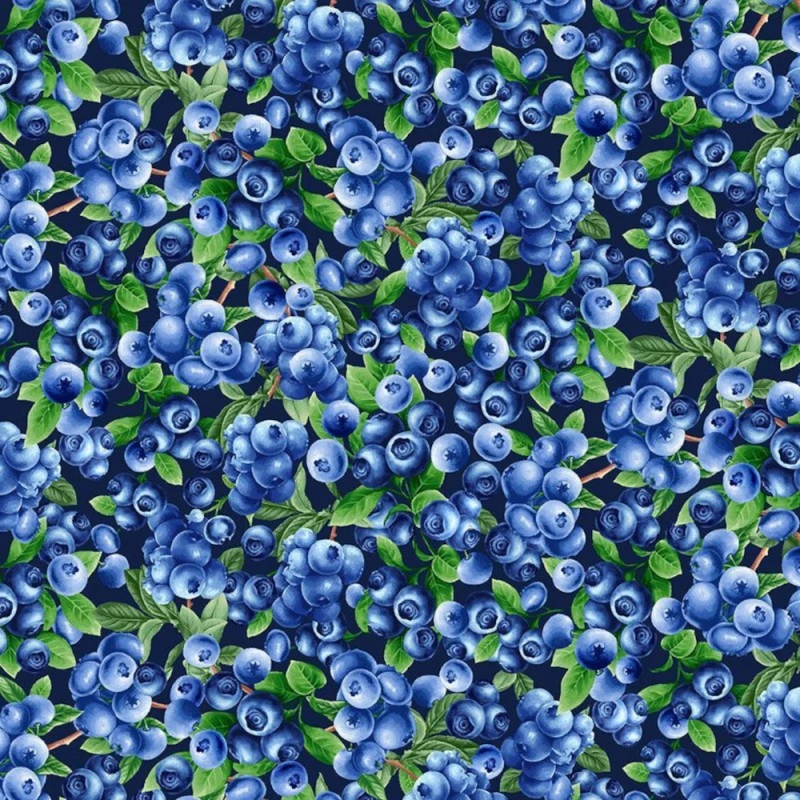 100% Cotton Fabric Timeless Treasures Blueberries Bush Fruit Nature 112cm Wide 3 100% Cotton Fabric Timeless Treasures Blueberries Bush Fruit Nature 112cm Wide