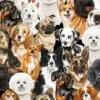 100% Cotton Fabric Timeless Treasures Bunched Dogs Dog Pups Animals 110cm Wide -OHSEWCRAFTY 100 cotton fabric timeless treasures bunched dogs dog pups animals 110cm wide