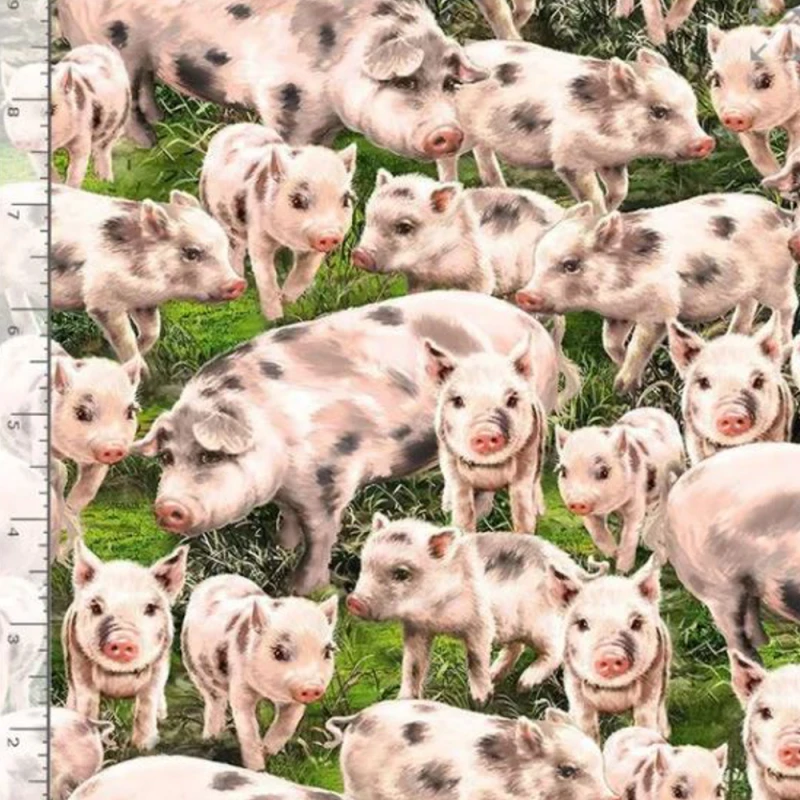 100% Cotton Fabric Timeless Treasures Pigs Piglets Farm Animals Pig 3 100% Cotton Fabric Timeless Treasures Pigs Piglets Farm Animals Pig