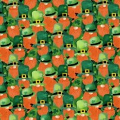 100% Cotton Fabric Timeless Treasures St Patricks Leprechaun Patriotic Ireland