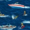 100% Cotton Fabric Timeless Treasures Water Sports Boats Ocean Sea -OHSEWCRAFTY 100 cotton fabric timeless treasures water sports boats ocean sea