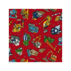 100% Cotton Patchwork Fabric Nutex Construction Site Diggers Trucks