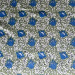 100% Cotton Pima Lawn Fabric Peter Horton Damask Flower Twisting Vines Leaves