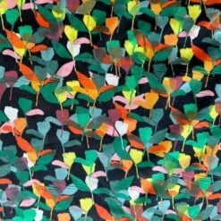 100% Cotton Pima Lawn Fabric Peter Horton Painted Flower Floral Silhouettes