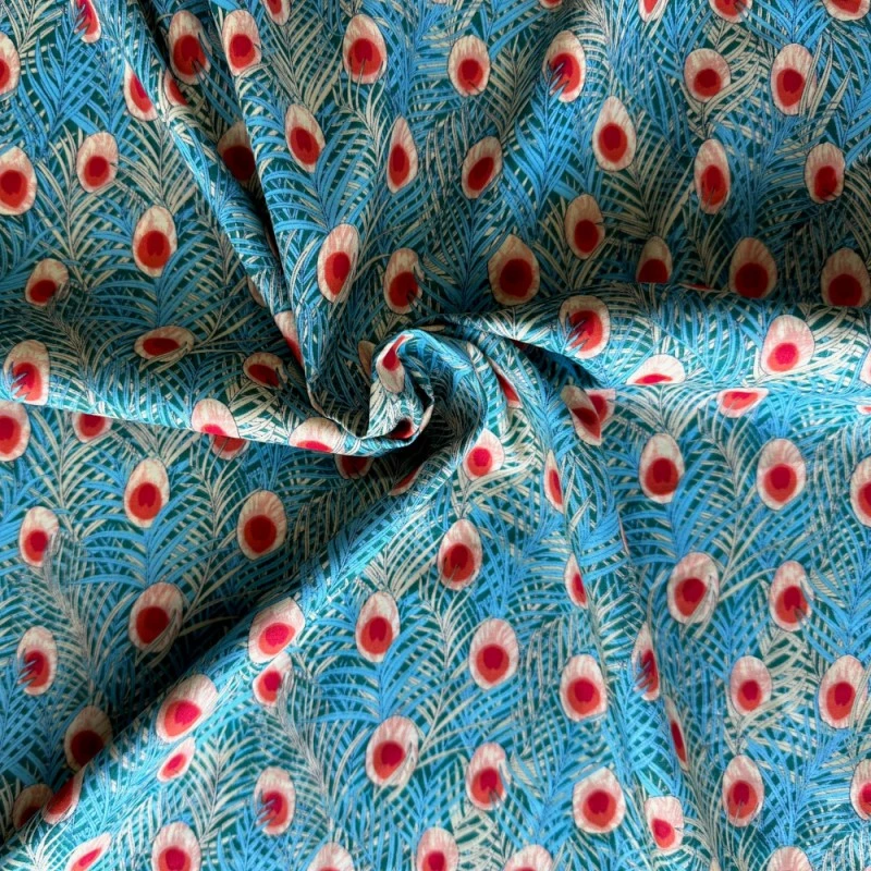 100% Cotton Pima Lawn Fabric Peter Horton Peacock Bird Feathers Damask 5 100% Cotton Pima Lawn Fabric Peter Horton Peacock Bird Feathers Damask - Image 3
