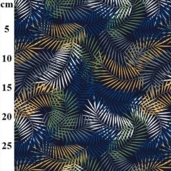 100% Cotton Poplin Fabric Rose & Hubble Fern Leaves Floral