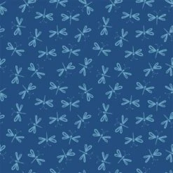 100% Cotton Printed Fabric My Froggie Place Dragonflies Dragonfly 112cm Wide