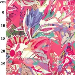 100% Digital Viscose Fabric John Louden Floral Wood Close