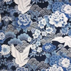 100% Japanese Cotton Fabric Nutex Kio Cranes Birds Flower Metallic 110cm Wide 6 100% Japanese Cotton Fabric Nutex Kio Cranes Birds Flower Metallic 110cm Wide -OHSEWCRAFTY 100 japanese cotton fabric nutex kio cranes birds flower metallic 110cm wide 1