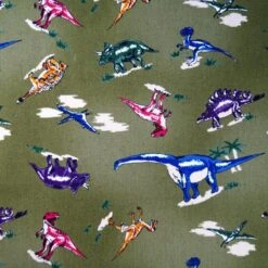 100% Japanese Cotton Fabric Nutex Prehistoric Jurassic Dinosaur T-Rex Children