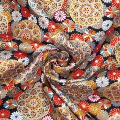 100% Japanese Cotton Fabric Nutex Suda Flower Floral Pattern Metallic 110cm Wide -OHSEWCRAFTY 100 japanese cotton fabric nutex suda flower floral pattern metallic 110cm wide 2