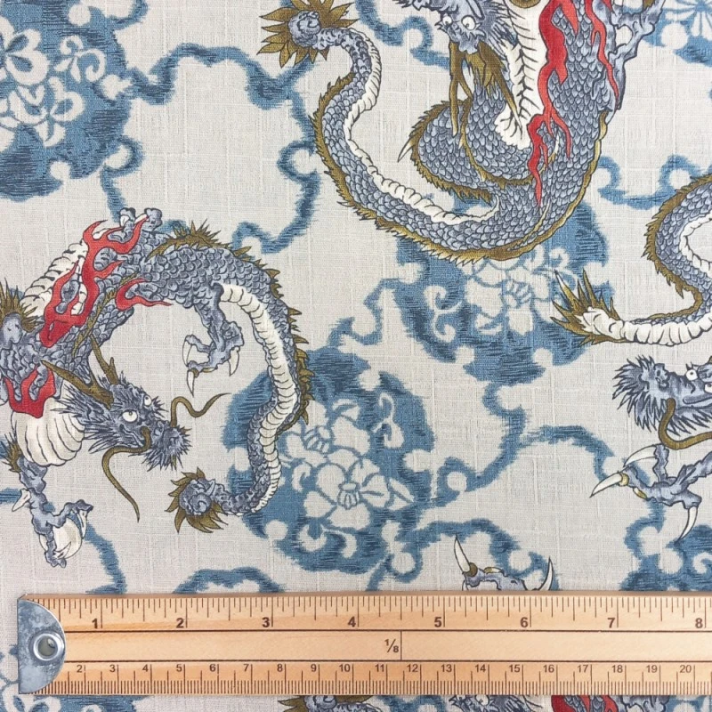 100% Japanese Cotton Fabric Nutex Touhi Dragons Fantasy Flower Floral 110cm Wide 4 100% Japanese Cotton Fabric Nutex Touhi Dragons Fantasy Flower Floral 110cm Wide - Image 2