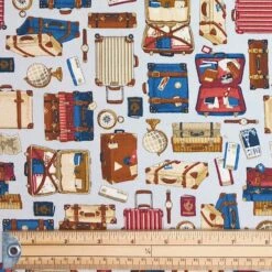 100% Japanese Cotton Fabric Nutex Zamami Luggage Suitcases Travel 110cm Wide -OHSEWCRAFTY 100 japanese cotton fabric nutex zamami luggage suitcases travel 110cm wide 1