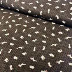 100% Japanese Cotton Fabric Sevenberry Nara Bunny Rabbit Jumping Sitting