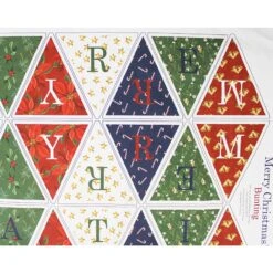 100% Premium Cotton Fabric Merry Christmas Bunting Panel Little Johnny -OHSEWCRAFTY 100 premium cotton fabric merry christmas bunting panel little johnny 4