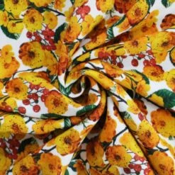 100% Viscose Digital Fabric Flower Blossom Floral Abstract Art 140cm Wide