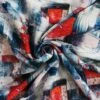 100% Viscose Digital Fabric Geometric Organic Abstract Art 140cm Wide -OHSEWCRAFTY 100 viscose digital fabric geometric organic abstract art 140cm wide