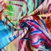 100% Viscose Digital Fabric Rainbow Whirls Abstract Art 140cm Wide -OHSEWCRAFTY 100 viscose digital fabric rainbow whirls abstract art 140cm wide