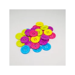 65g Round Jumbo Buttons Assorted Bright Colours Craft Scarpbook