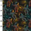 Alpine Fleece Fabric 4 Way Stretch Astronauts Space Galaxy Explorer 150cm Wide