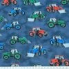 Alpine Fleece Fabric 4 Way Stretch Farm Tractors Blue 150cm Wide -OHSEWCRAFTY alpine fleece fabric 4 way stretch farm tractors blue 150cm wide