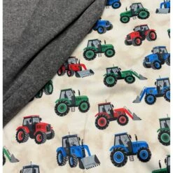 Alpine Fleece Fabric 4 Way Stretch Farm Tractors Cream 150cm Wide -OHSEWCRAFTY alpine fleece fabric 4 way stretch farm tractors cream 150cm wide 2